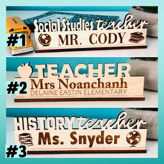 French Teacher Name Plate for Desk Sign French Teacher