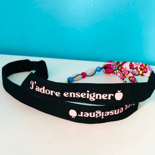 J' adore enseigner Cordon-French Teacher Lanyard