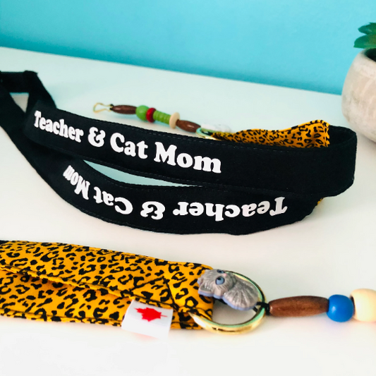 Teacher and Cat Mom Lanyard