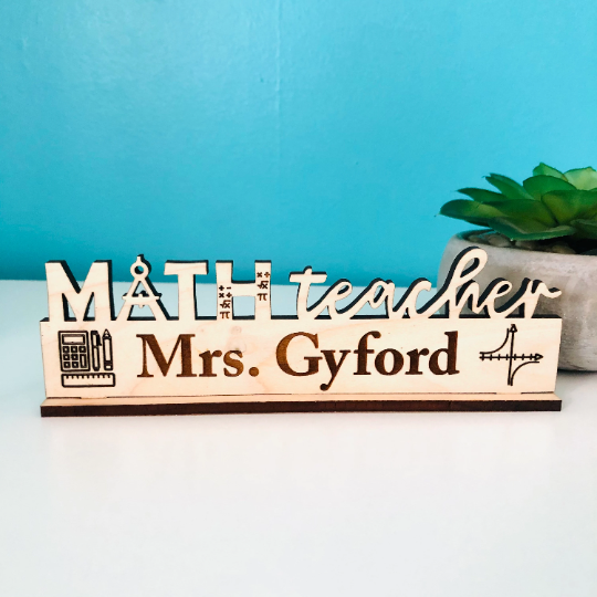 Math Teacher Desk Plaque Name Plate Math Teacher Appreciation Gift