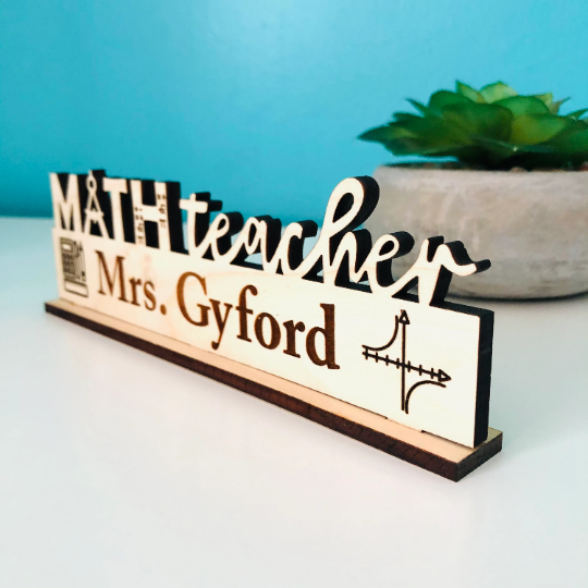 Math Teacher Desk Plaque Name Plate Math Teacher Appreciation Gift