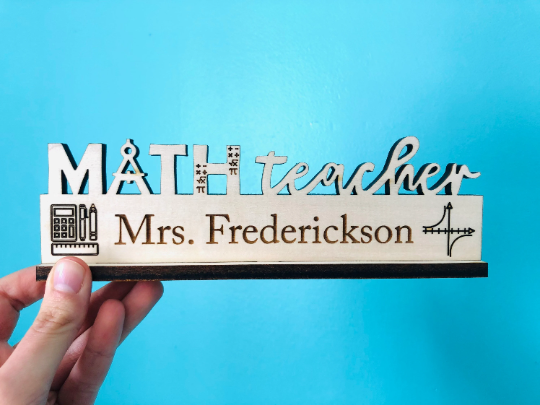 Math Teacher Desk Plaque Name Plate Math Teacher Appreciation Gift