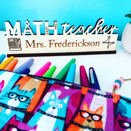 Math Teacher Desk Plaque Name Plate Math Teacher Appreciation Gift