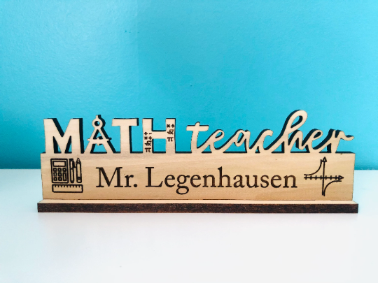 Math Teacher Desk Plaque Name Plate Math Teacher Appreciation Gift