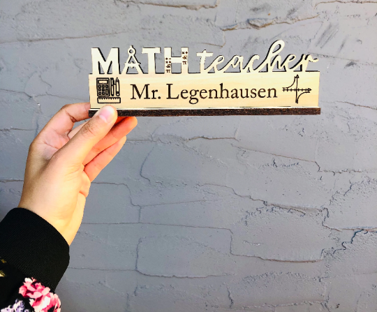 Math Teacher Desk Plaque Name Plate Math Teacher Appreciation Gift