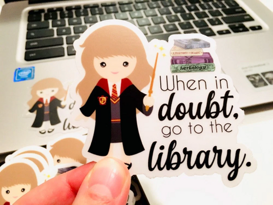 When in doubt, go to the library Vinyl Sticker