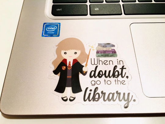 When in doubt, go to the library Vinyl Sticker