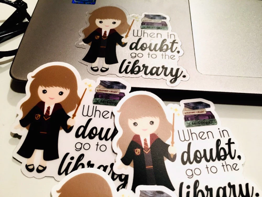 When in doubt, go to the library Vinyl Sticker