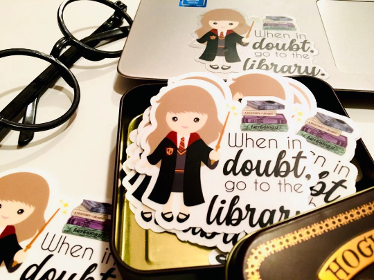 When in doubt, go to the library Vinyl Sticker