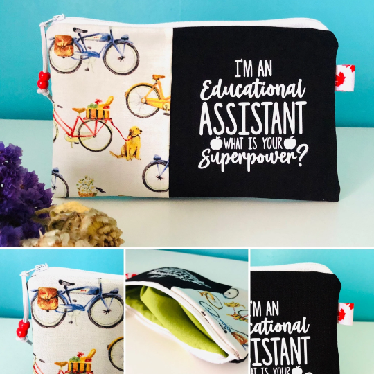 I am an Educational Assistant. What is your superpower? Zipper Pouch