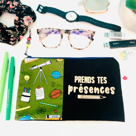 Prends Tes Présences-Teacher Zipper Pouch