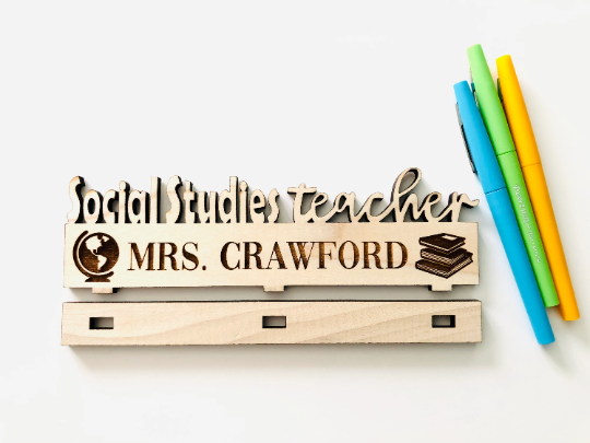 Social Studies Teacher Name Sign Gift for Social Studies Teacher Desk Sign